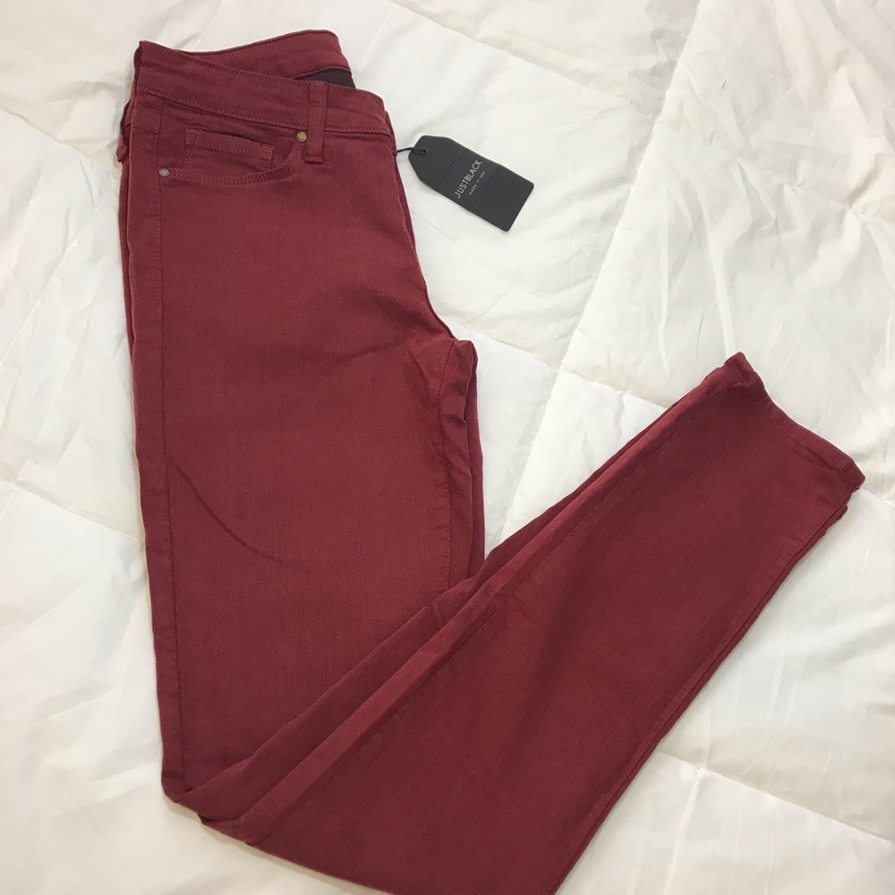 Burgundy jeggings